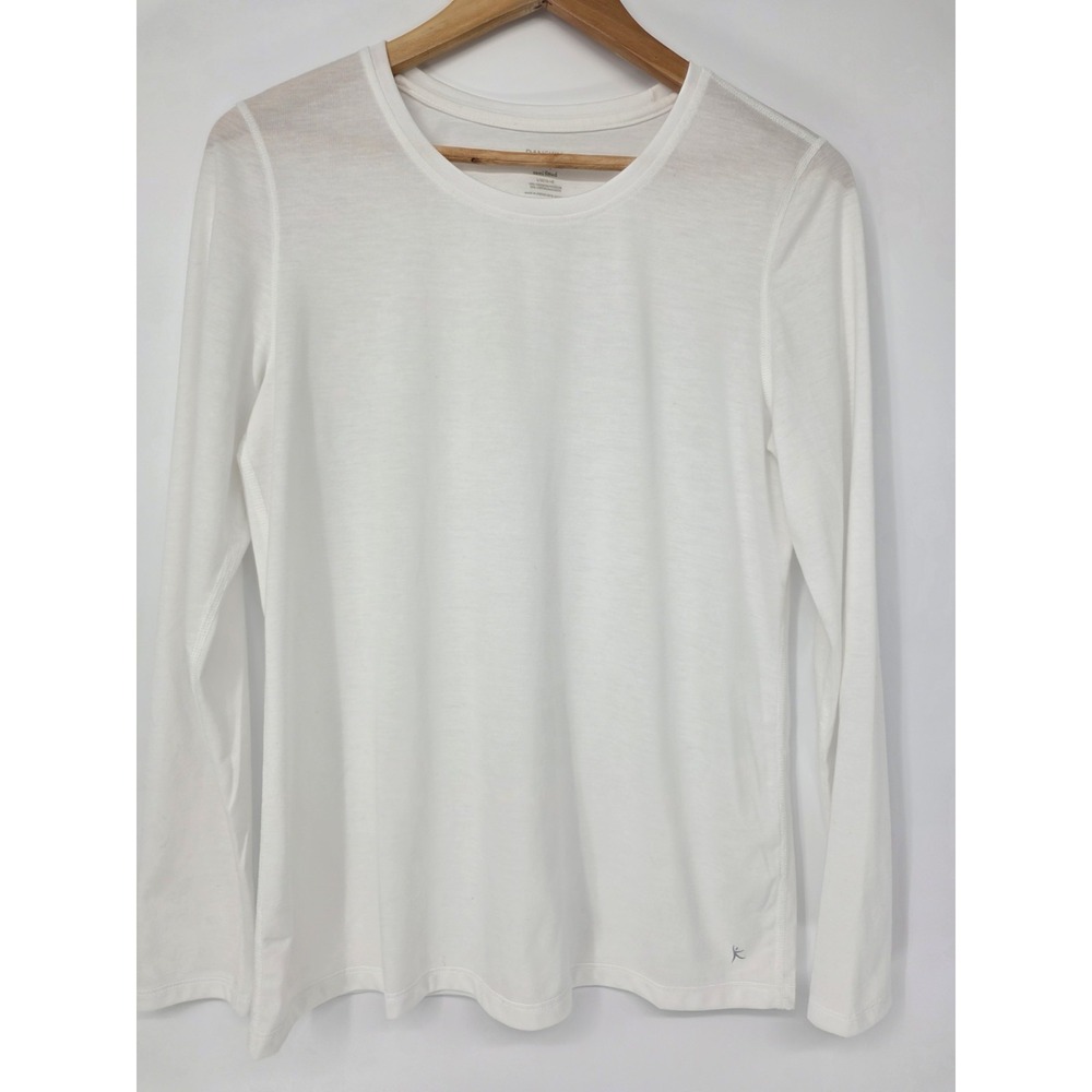 Women's Danskin Dry More Long sleeve White T-shirt Fitted Layering Piece Size L
